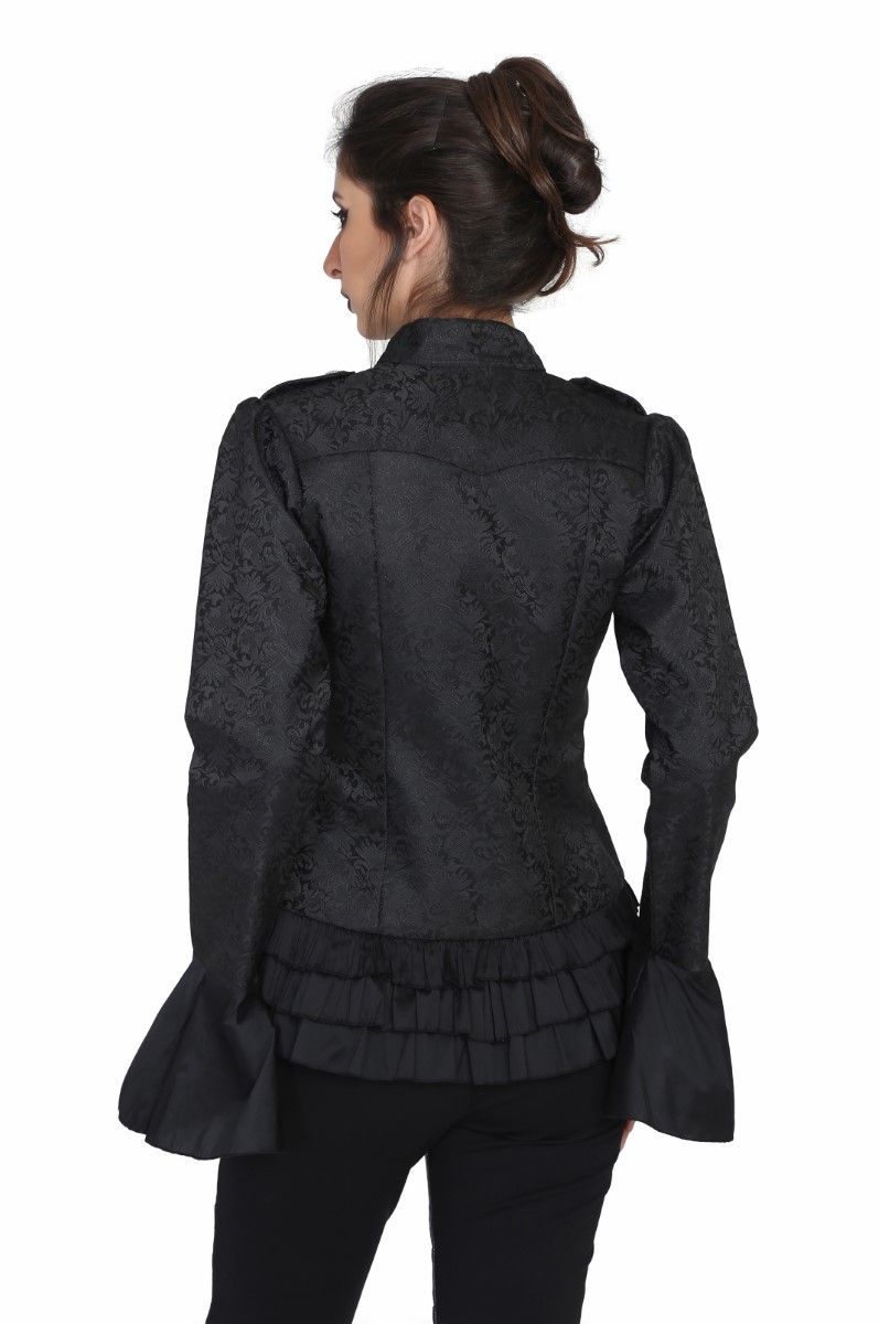 Black Brocade Stylish Jacket- Wholesale Easto Garments