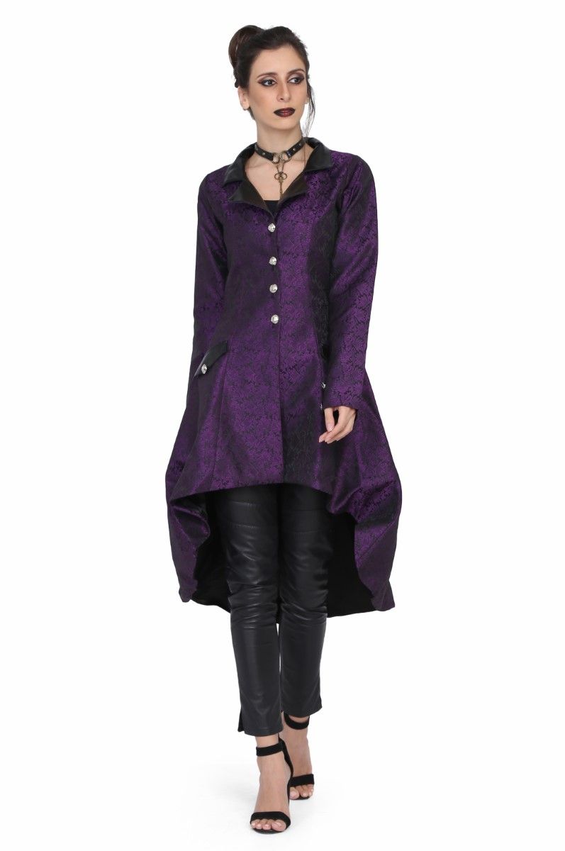 Ladies high low brocade jacket Easto Garments