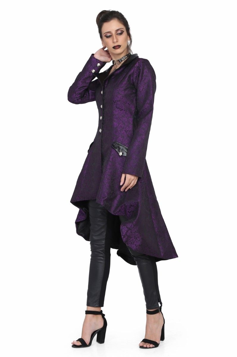 Ladies high low brocade jacket Easto Garments