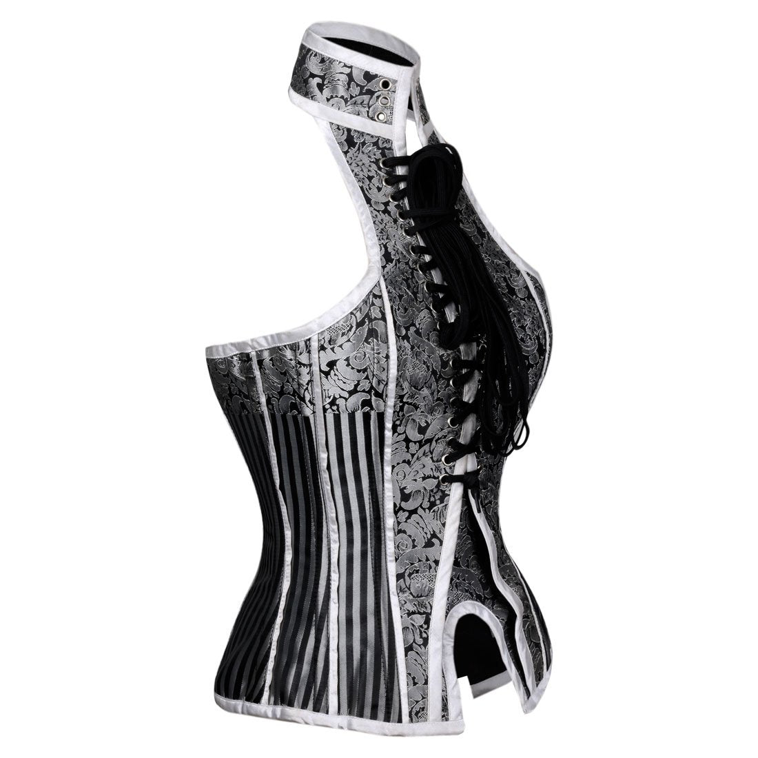 Xaverie. Gothic Overbust Halter Neck Belt Corset - Corset Revolution