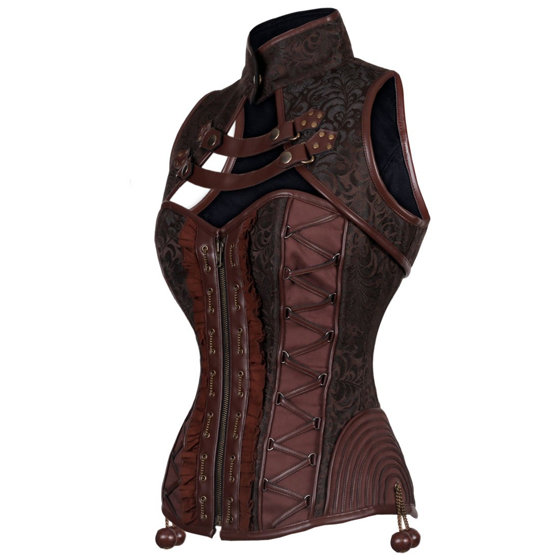 Coralee Steampunk Authentic Steel Boned Overbust Corset - Corset Revolution