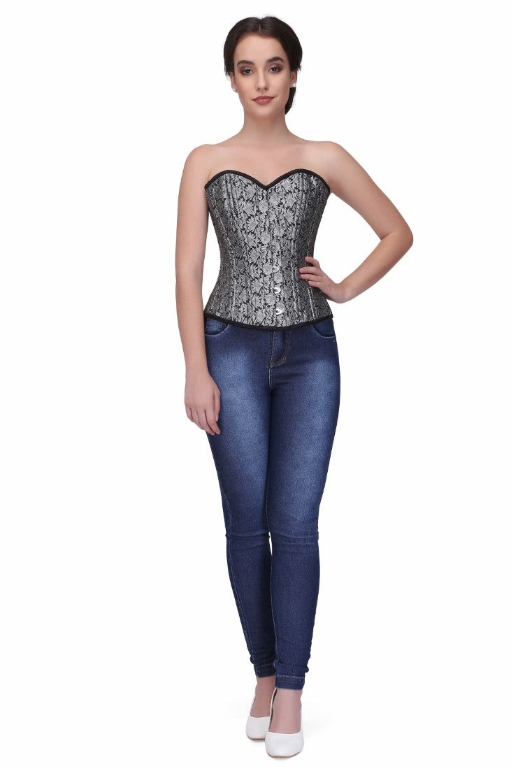 Chava Silver Sweet heart Overbust Corset - Corset Revolution