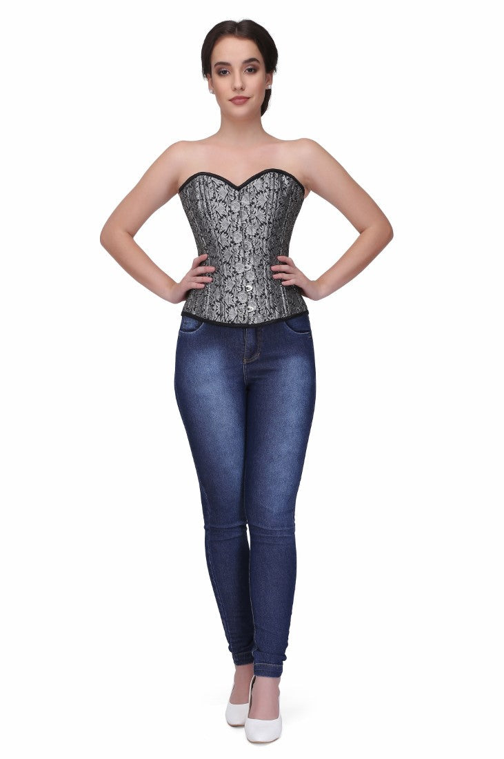 Chava Silver Sweet heart Overbust Corset - Corset Revolution