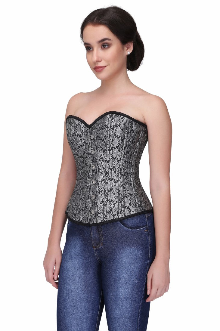 Chava Silver Sweet heart Overbust Corset - Corset Revolution