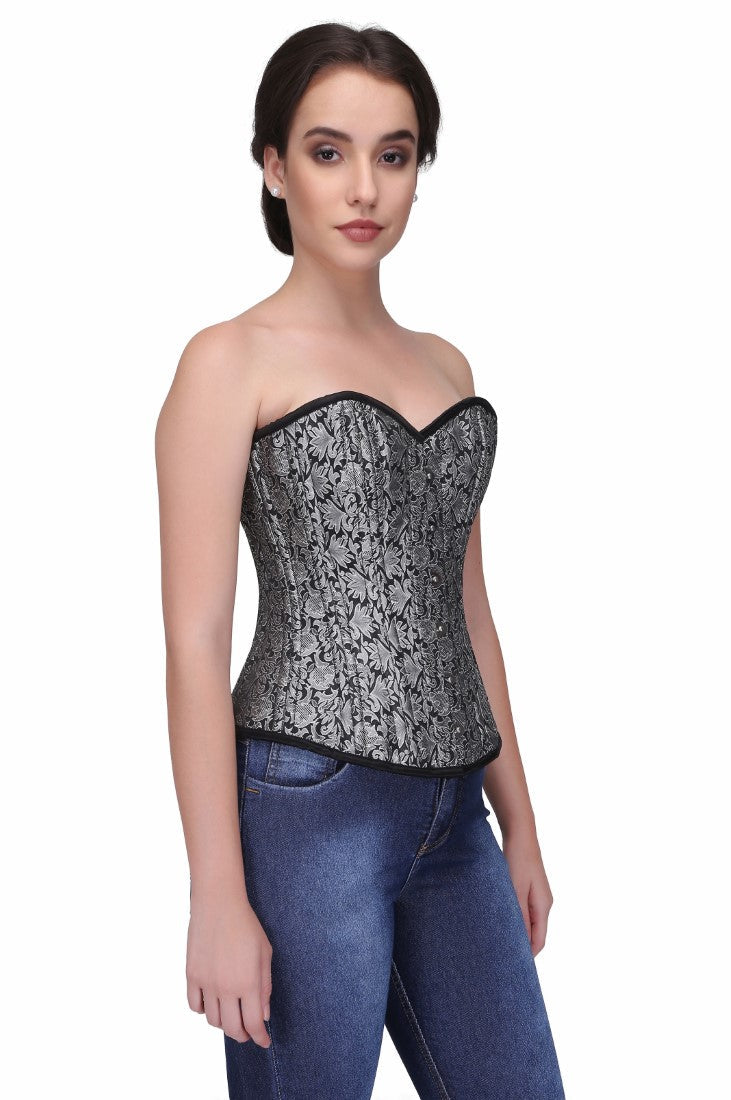 Chava Silver Sweet heart Overbust Corset - Corset Revolution