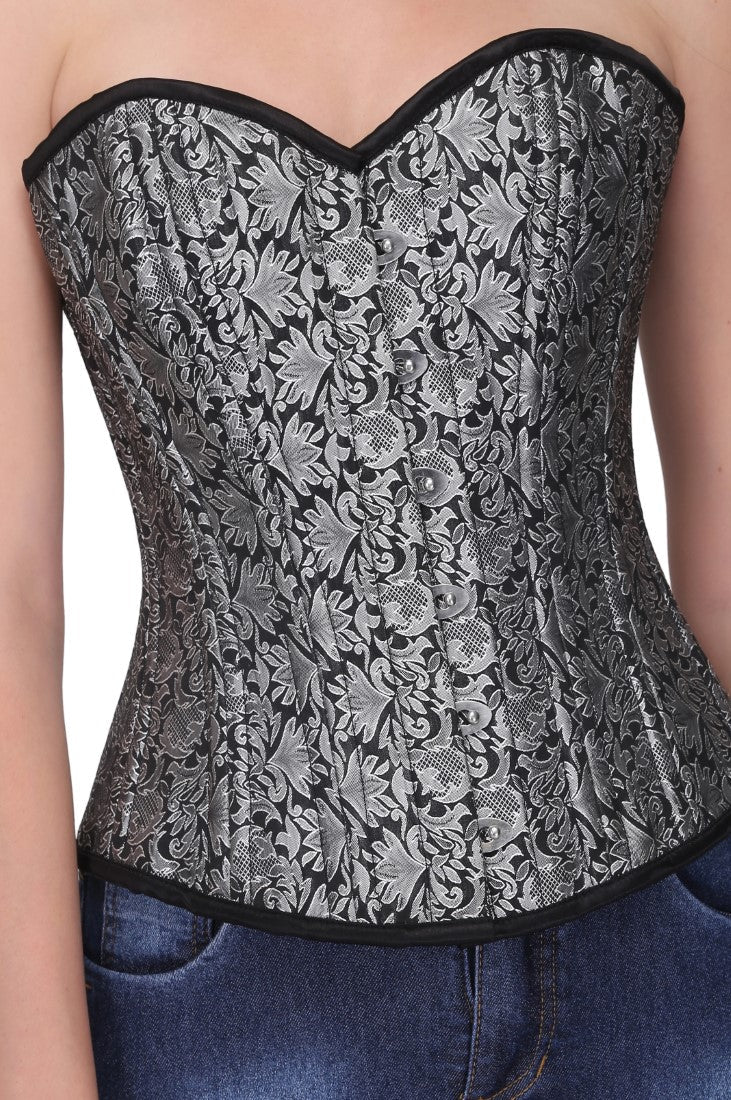 Chava Silver Sweet heart Overbust Corset - Corset Revolution
