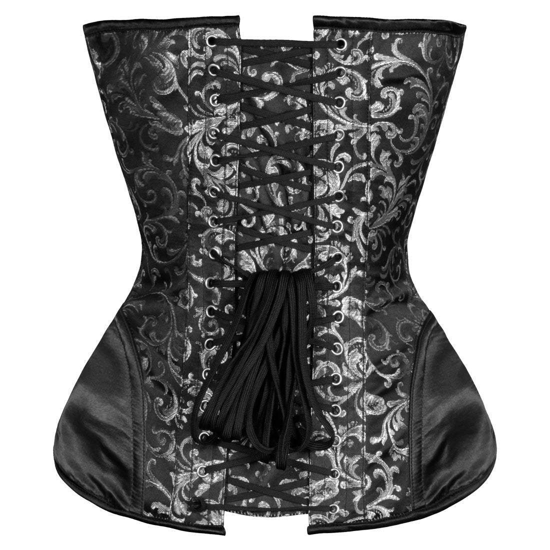 Tzila Black Classy Overbust Satin Corset - Corset Revolution