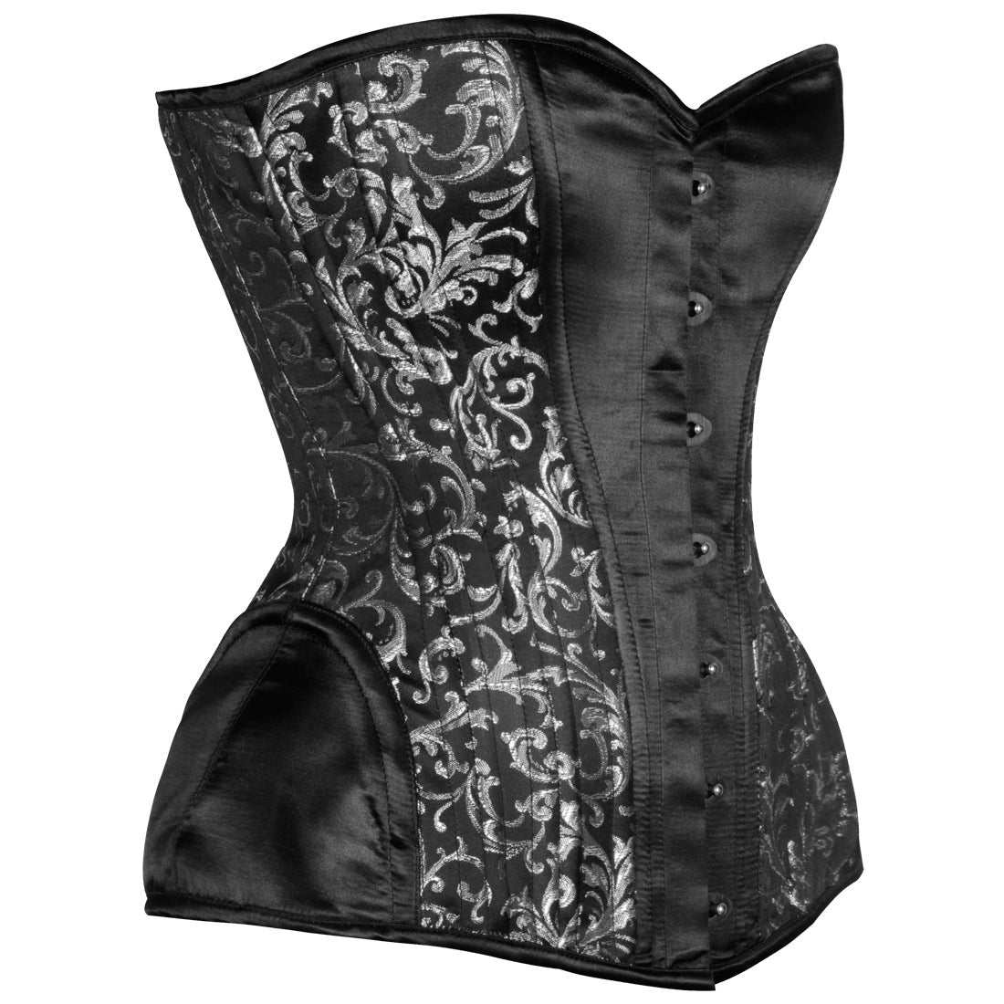 Tzila Black Classy Overbust Satin Corset - Corset Revolution