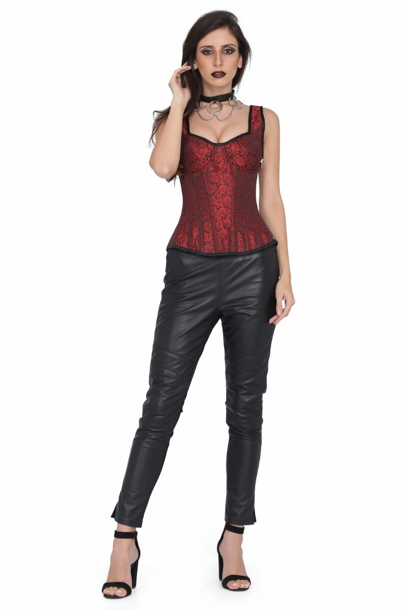 Plain brocade Shoulder Support Overbust corset Easto Garments