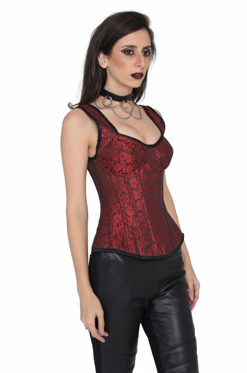 Plain brocade Shoulder Support Overbust corset Easto Garments