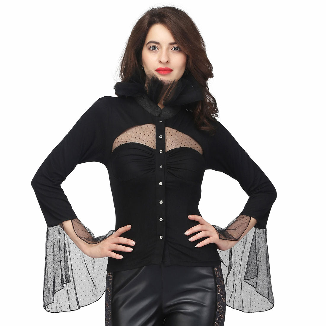 Barbara Gothic Mesh Top - Corset Revolution