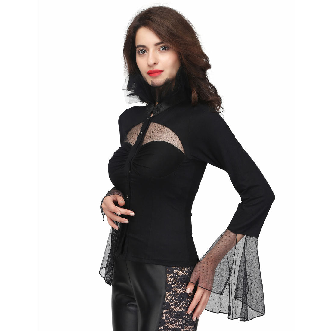 Barbara Gothic Mesh Top - Corset Revolution
