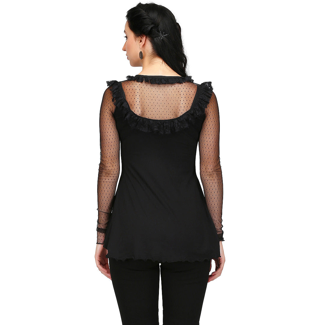 Johanna Black Gothic Knit Shirt - Corset Revolution