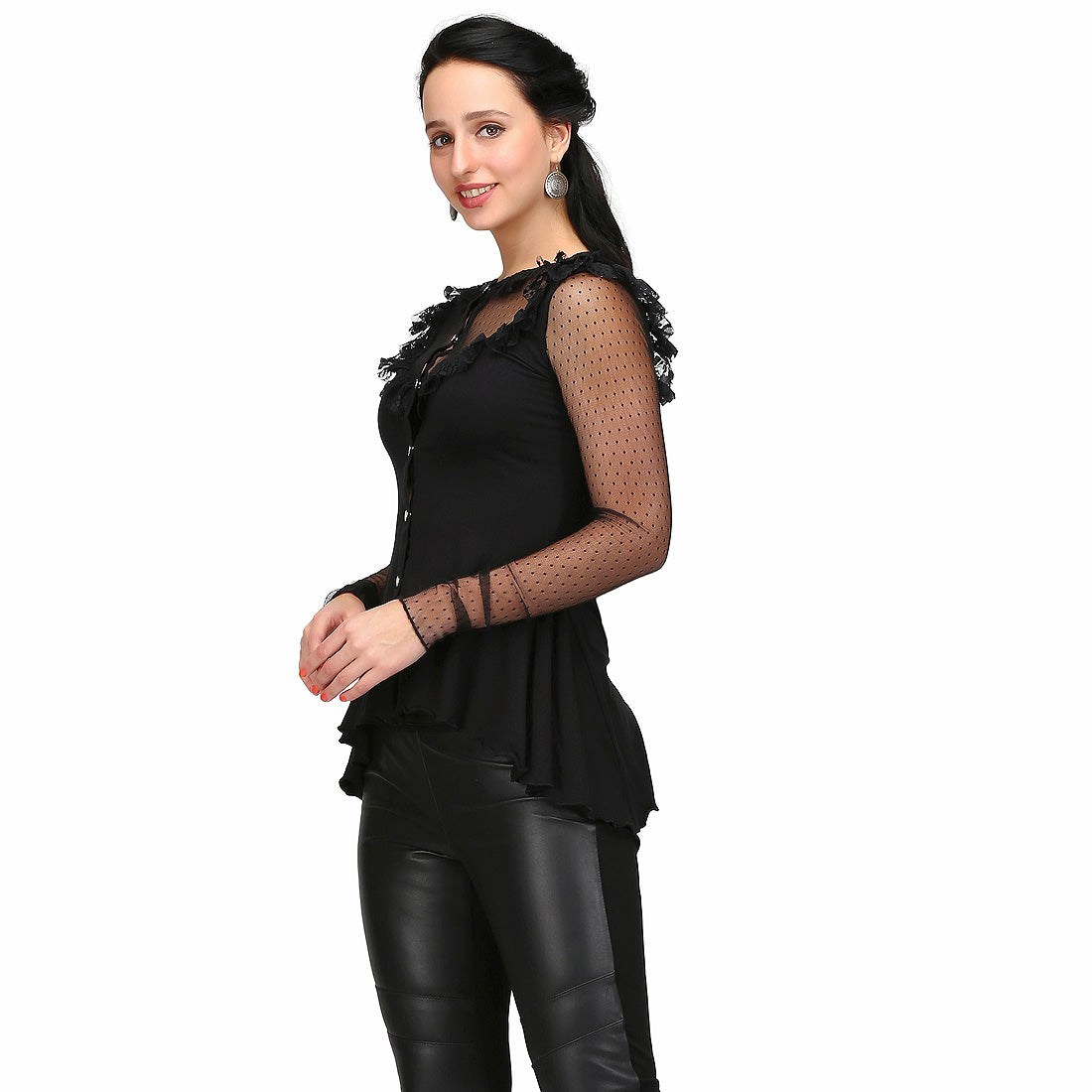 Johanna Black Gothic Knit Shirt - Corset Revolution