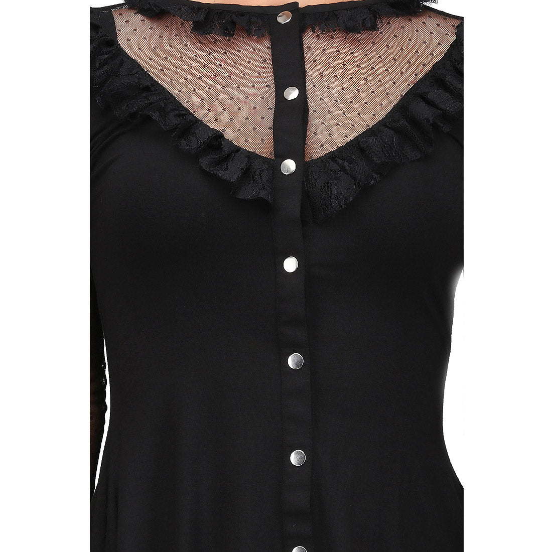 Johanna Black Gothic Knit Shirt - Corset Revolution