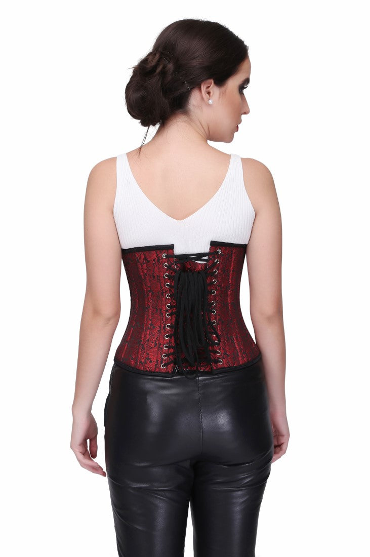 Sallivc Maroon Authentic Steel Boned Reversible Waist Training Underbust Corset - Corset Revolution