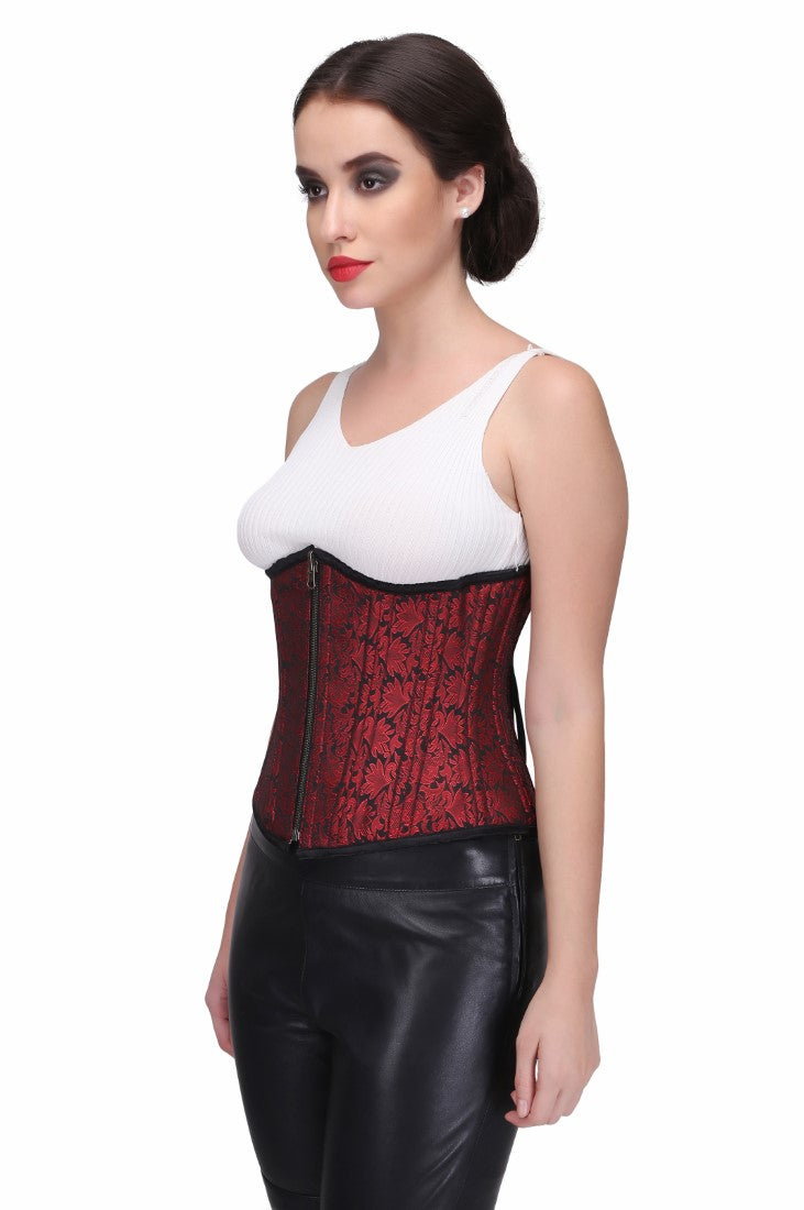 Sallivc Maroon Authentic Steel Boned Reversible Waist Training Underbust Corset - Corset Revolution