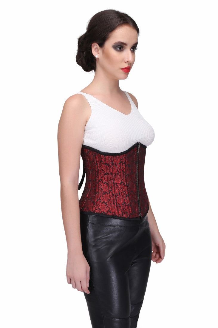 Sallivc Maroon Authentic Steel Boned Reversible Waist Training Underbust Corset - Corset Revolution