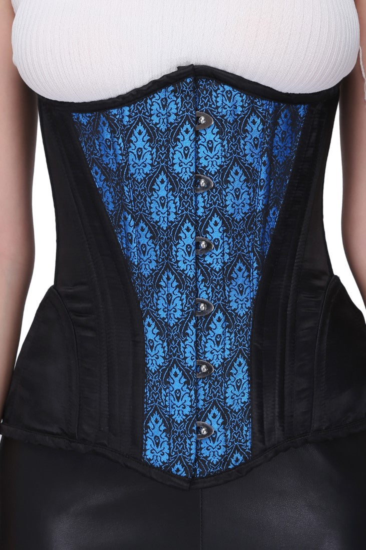 Lilly Turquoise Classy Underbust Satin Corset - Corset Revolution