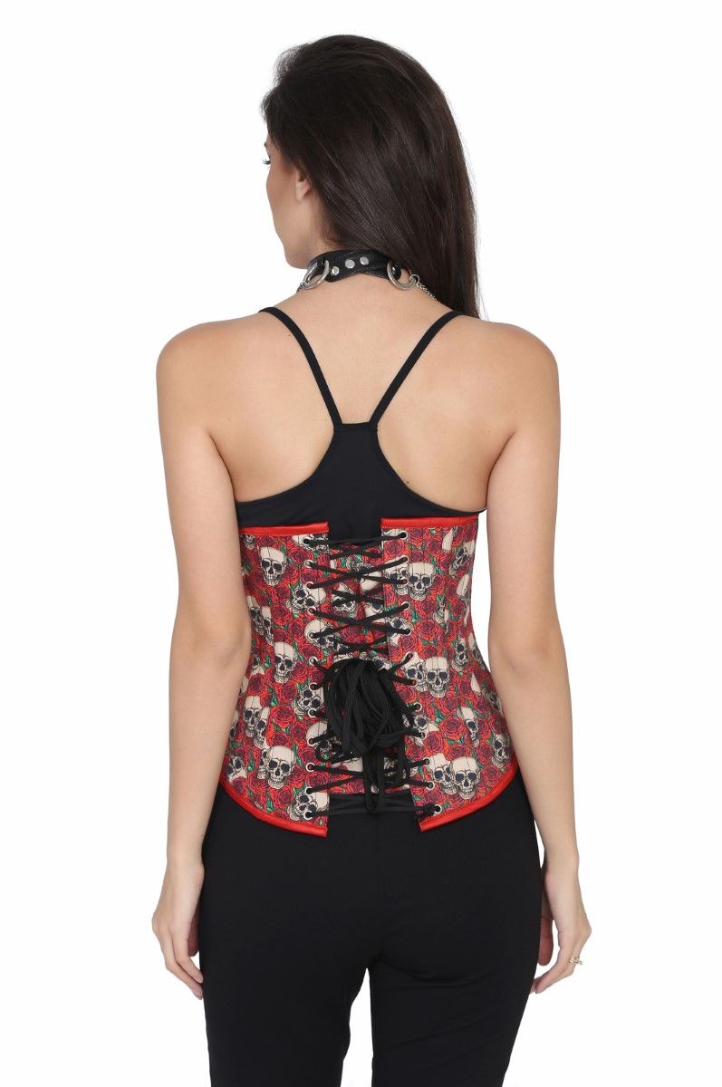 Skull Rose Underbust Waist Reducing Underbust Corset Easto Garments