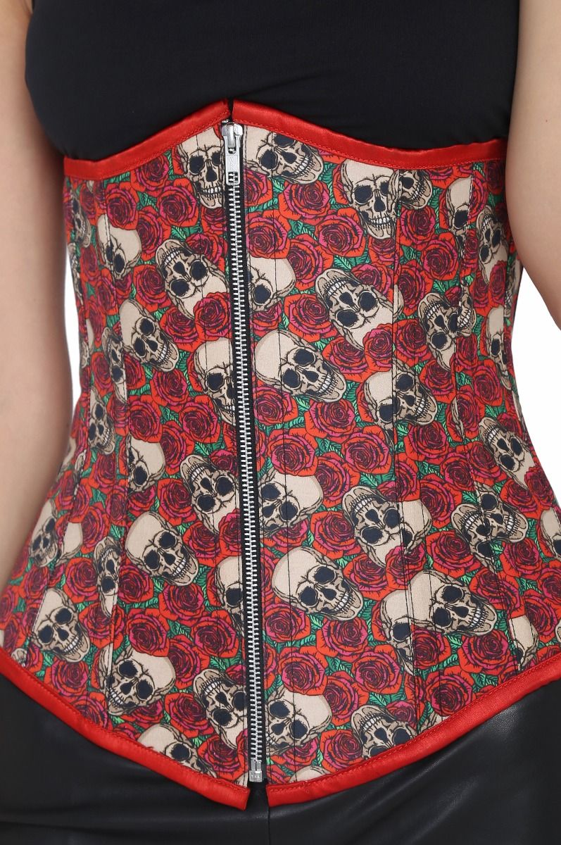 Skull Rose Underbust Waist Reducing Underbust Corset Easto Garments