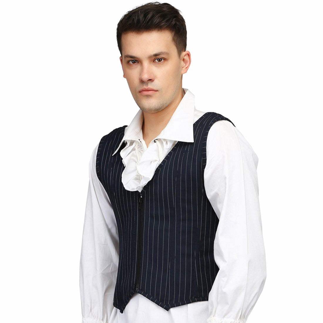 Blue Pin Strap Men's Overbust Corset - Corset Revolution