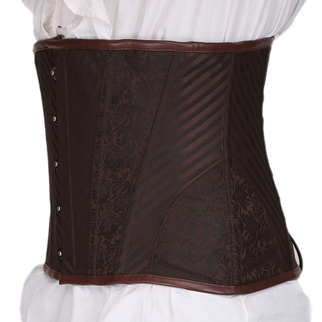 Tiamat Brown Steel Boned Waist Reducing Underbust Men's Corset - Corset Revolution