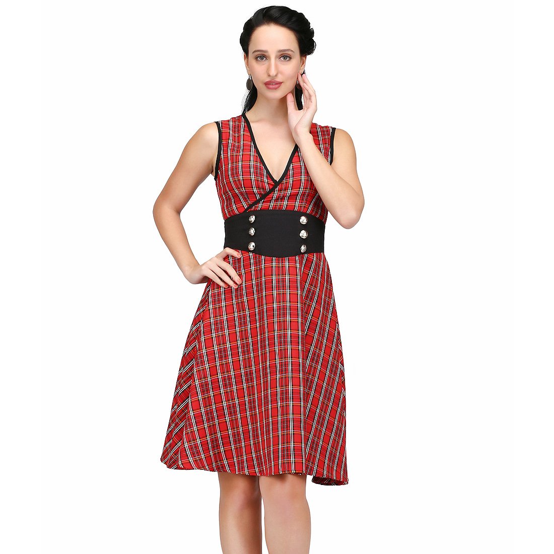 Victoria Red Black Retro Dress - Corset Revolution
