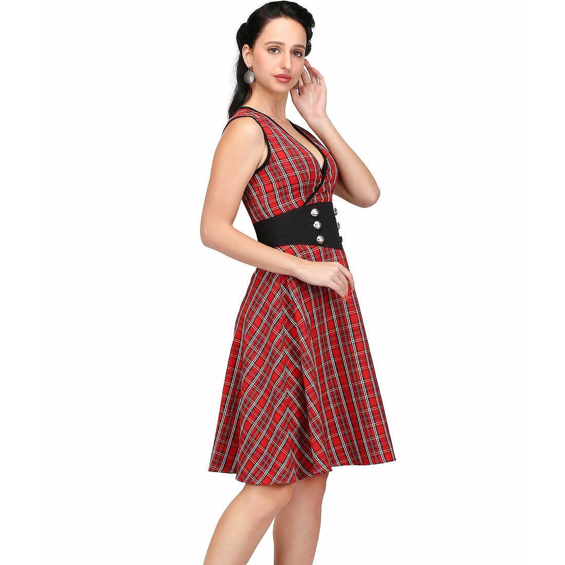 Victoria Red Black Retro Dress - Corset Revolution