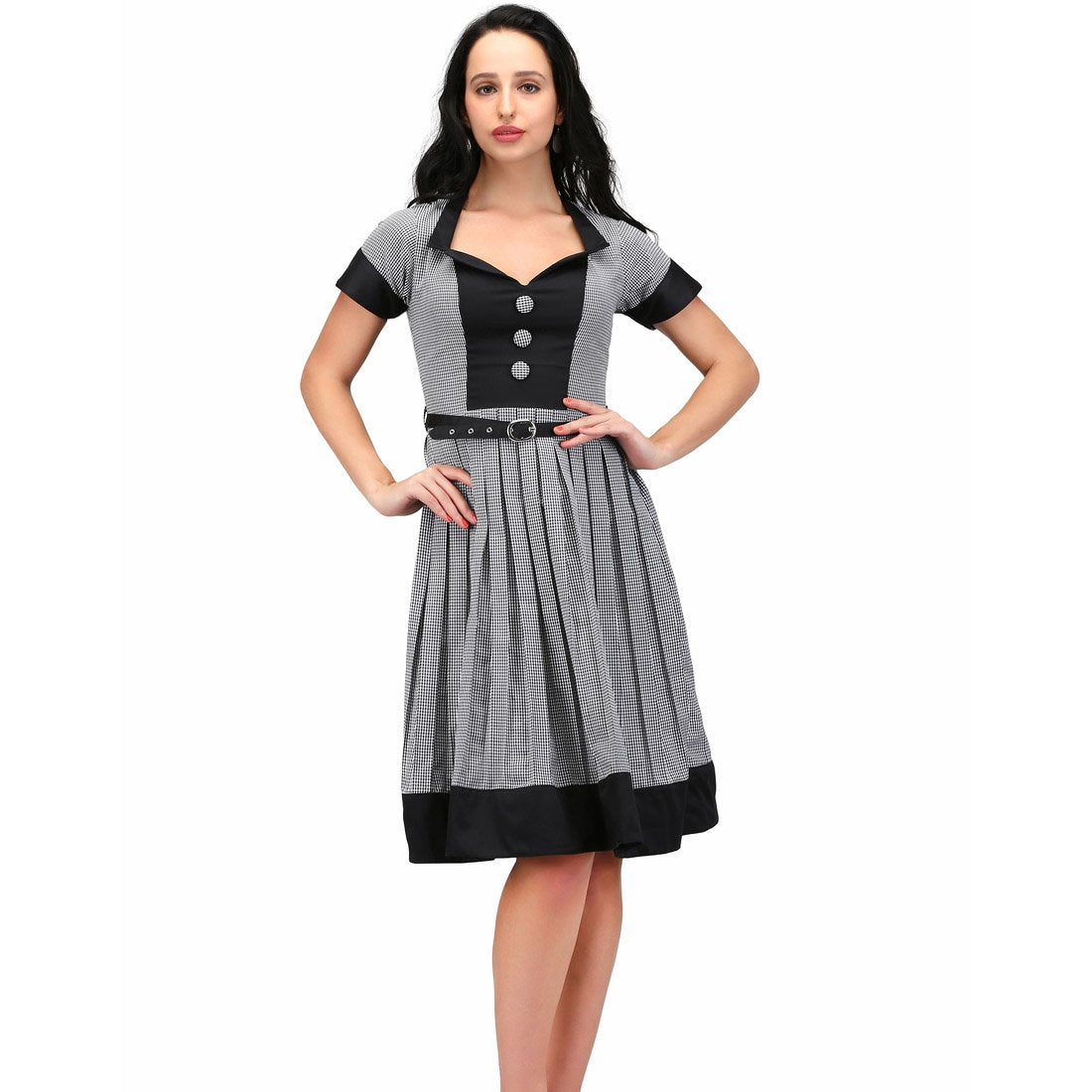 Olivia Black White Retro Dress - Corset Revolution