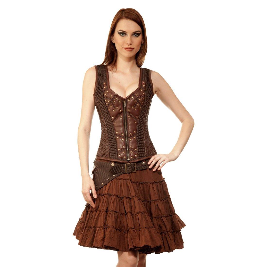 Krystiyan Steampunk Authentic Steel Boned Overbust Corset Dress –  Wholesalenext