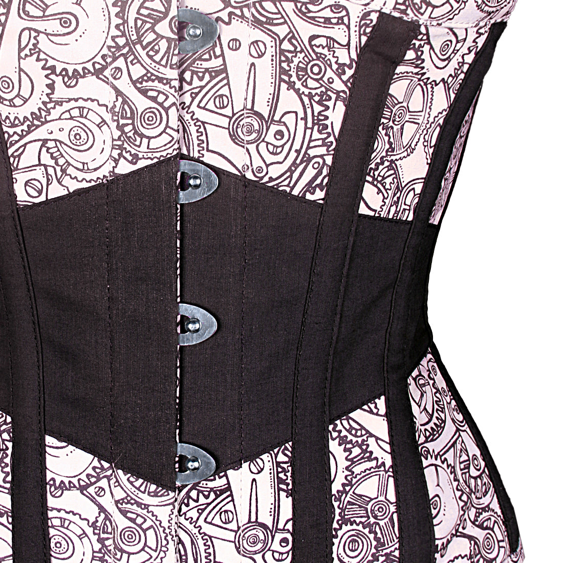 Gear printed STEMPUNK UNDERBUST WAISTREDUCING CORSET