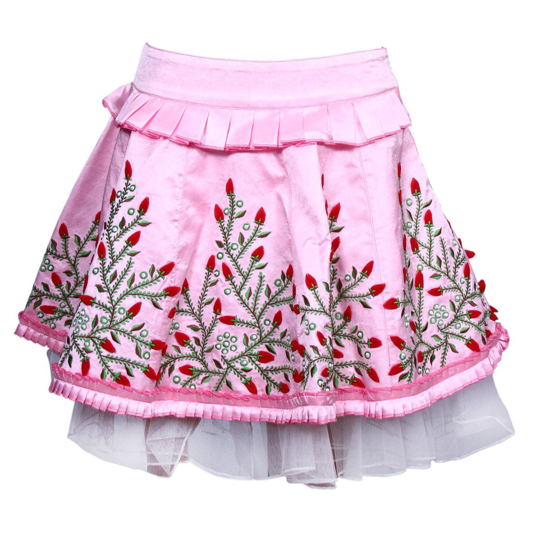 Calypso Pink Floral Satin Skirt Easto Garments