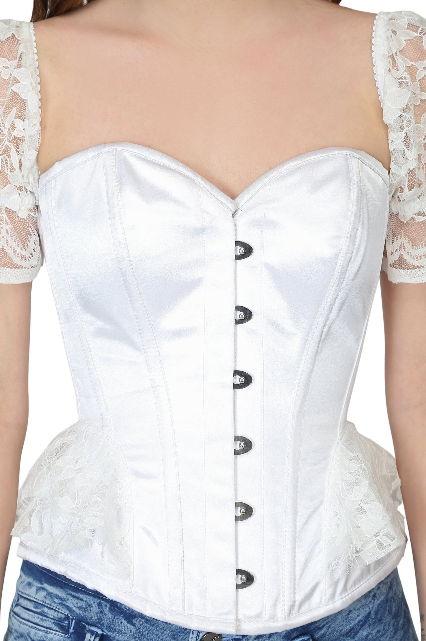 Turquise satin Overbust Dress - Corset Revolution