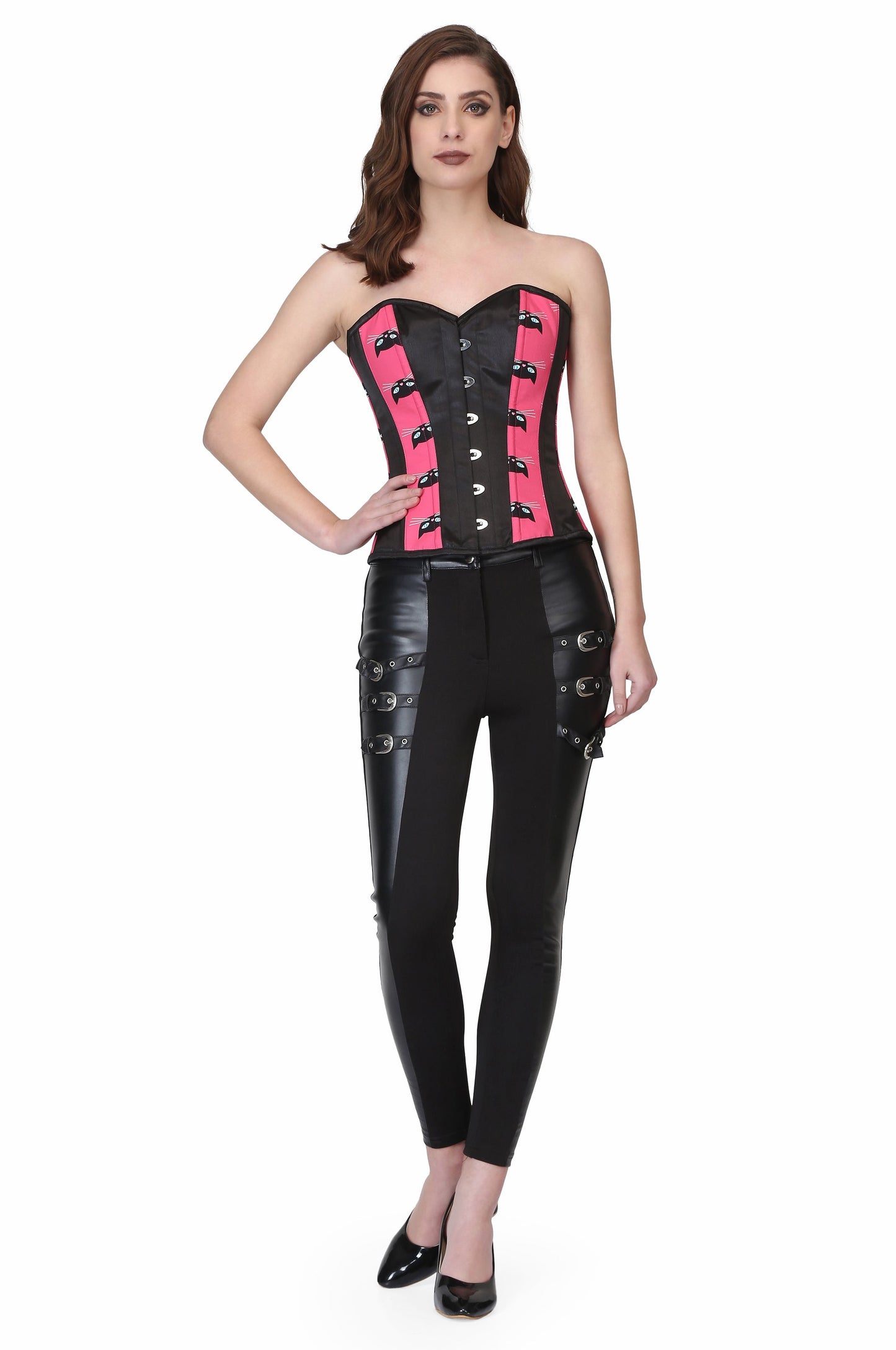 CAT PRINT OVER BUST CORSET - Corset Revolution