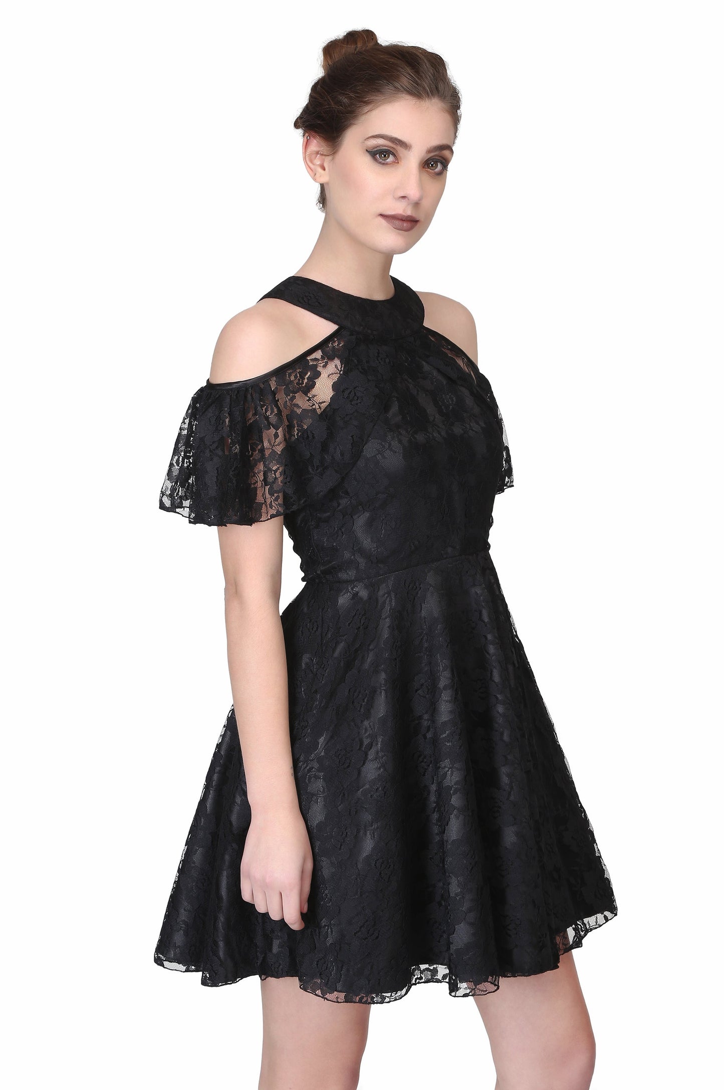 Black Floral Mesh Gothic Dress - Corset Revolution