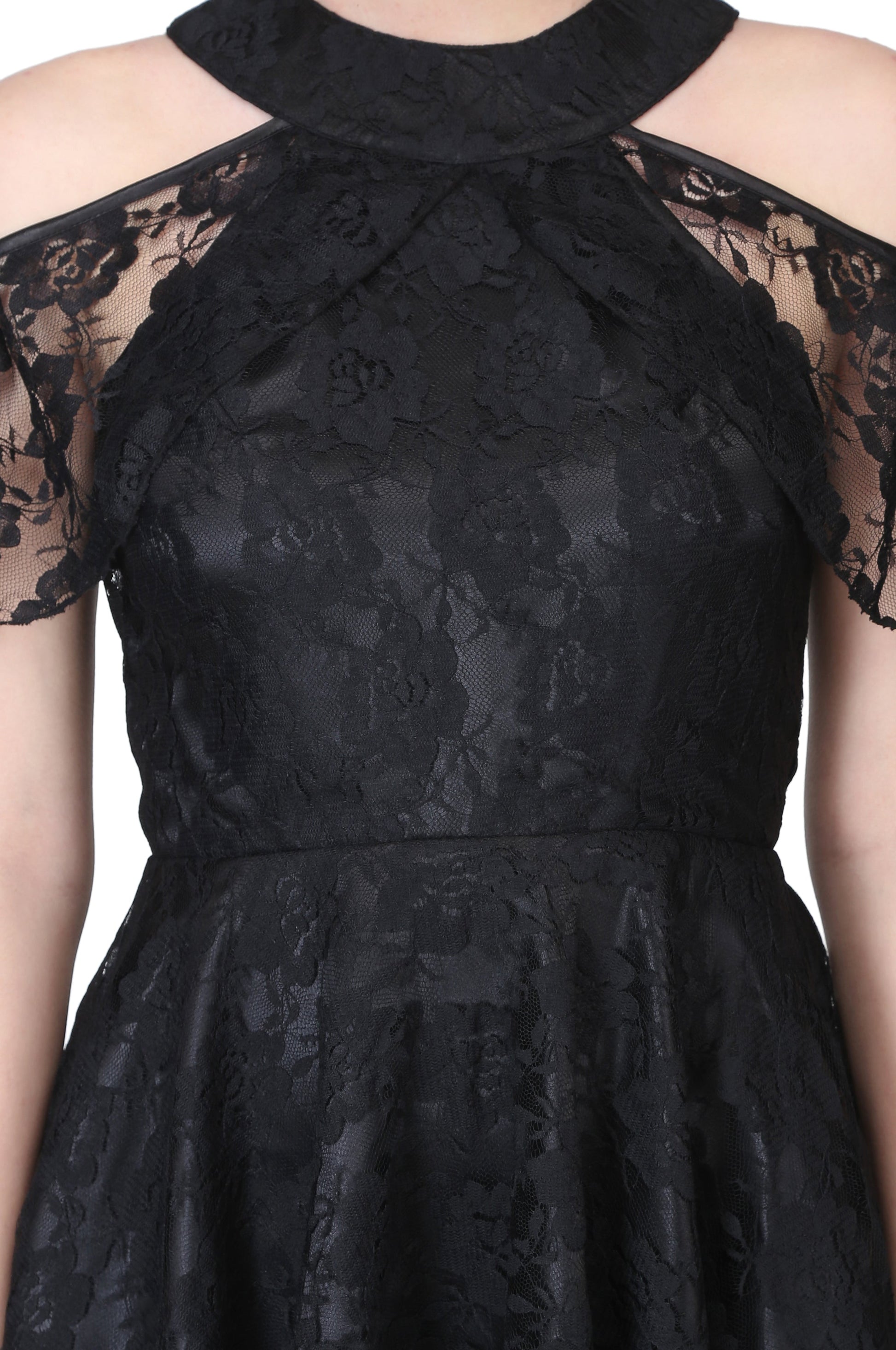 Black Floral Mesh Gothic Dress - Corset Revolution