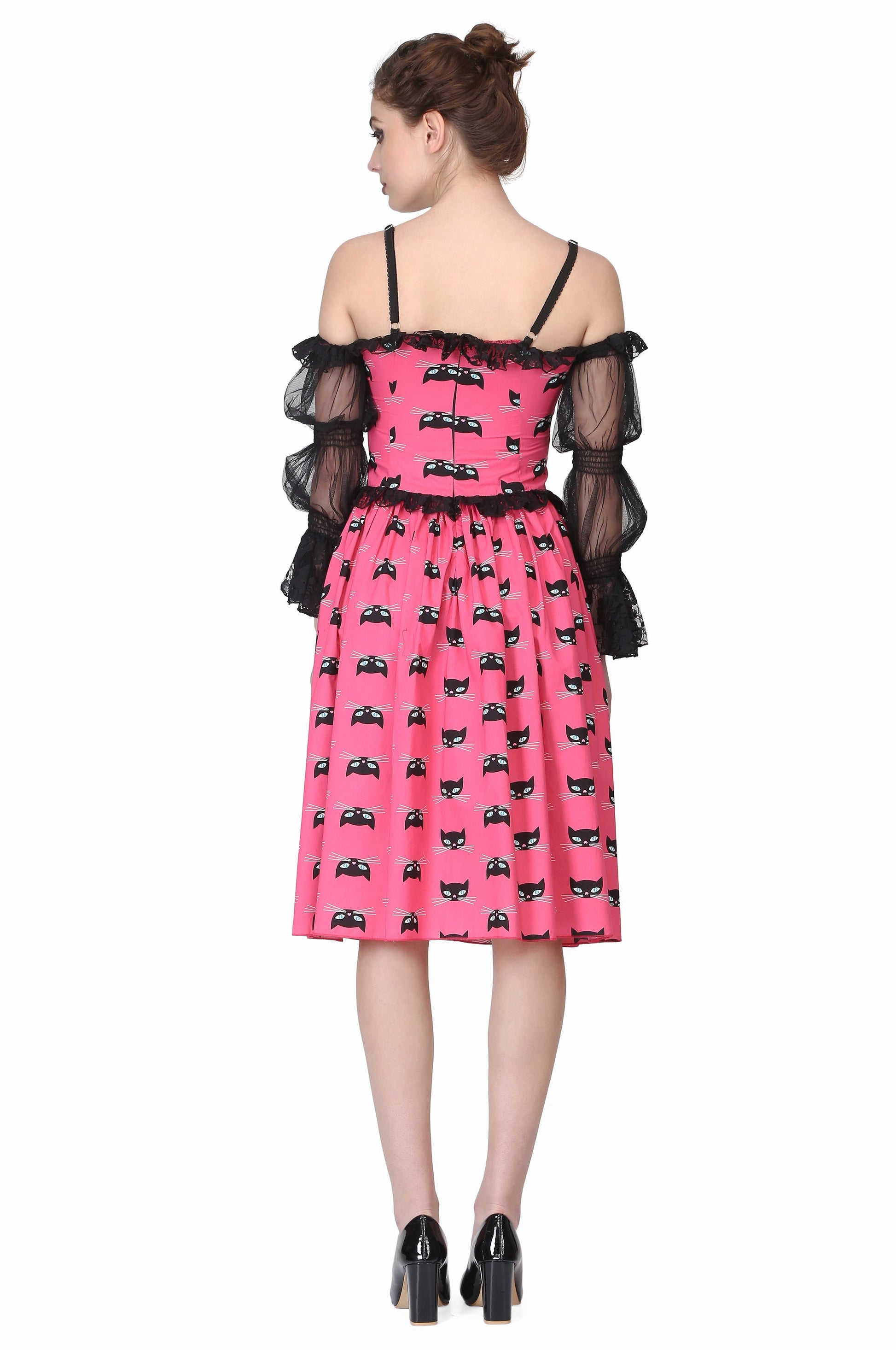 CAT PRINT RUFFEL DRESS. - Corset Revolution