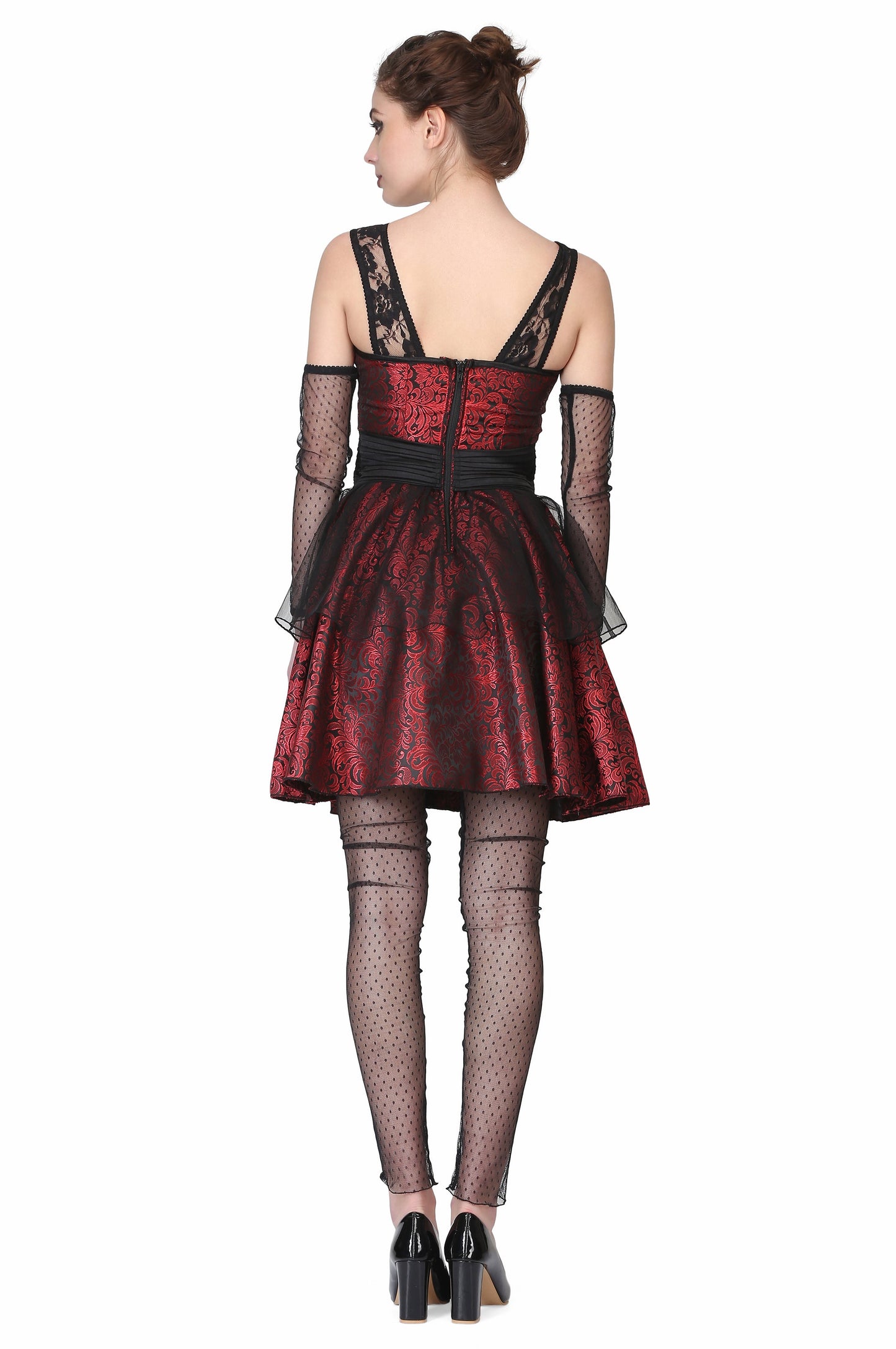 Black/red brocade Gothic dress - Corset Revolution