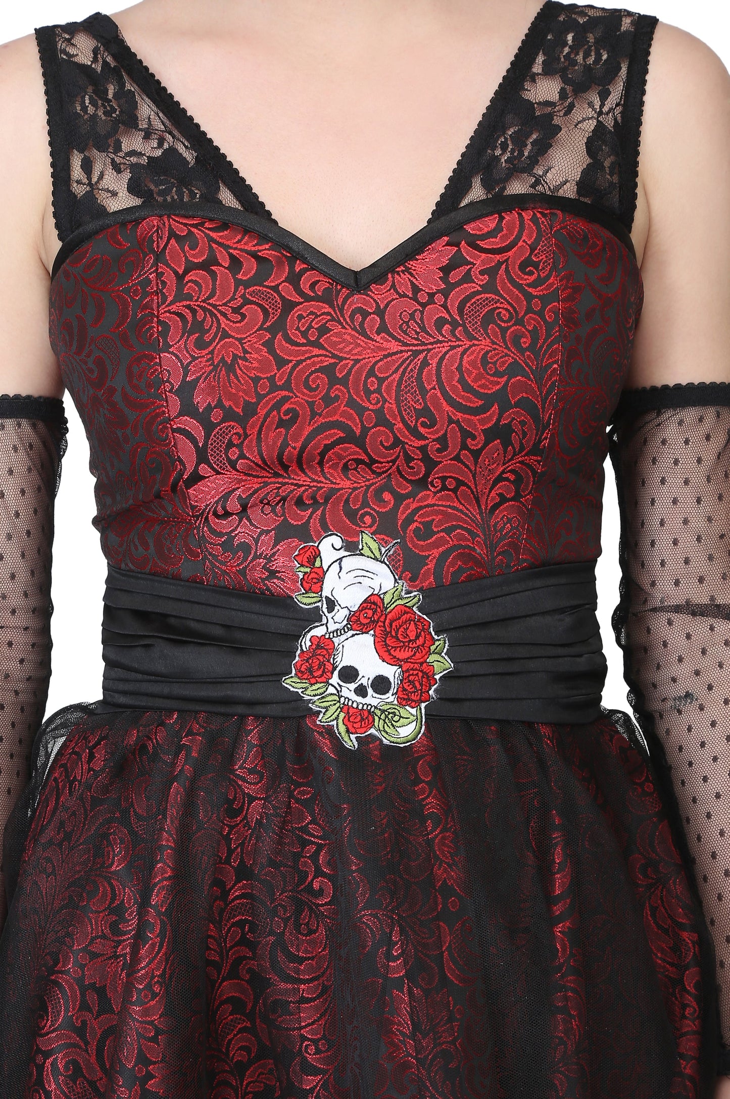 Black/red brocade Gothic dress - Corset Revolution