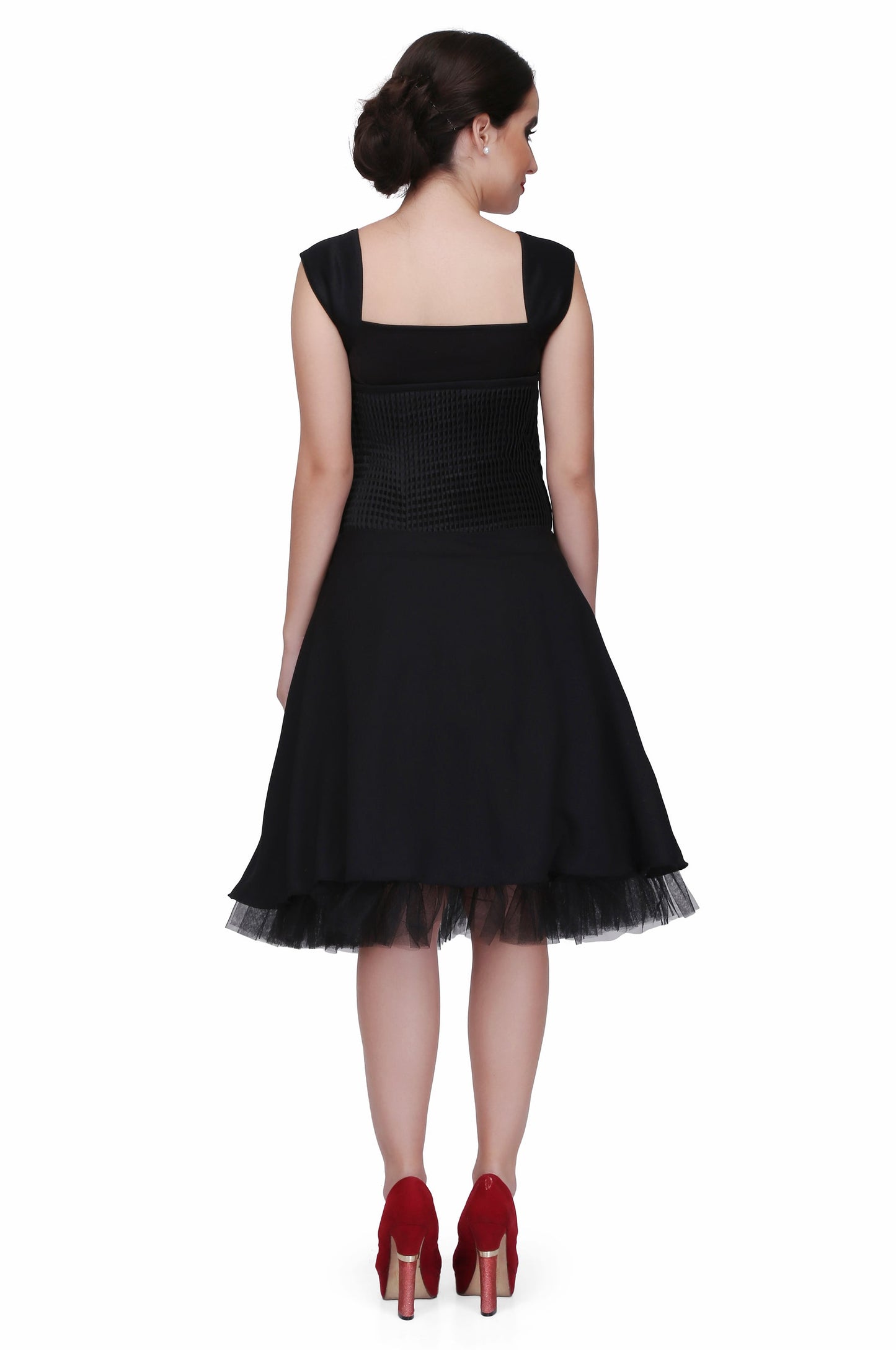 Black flared fitted corset dress - Corset Revolution