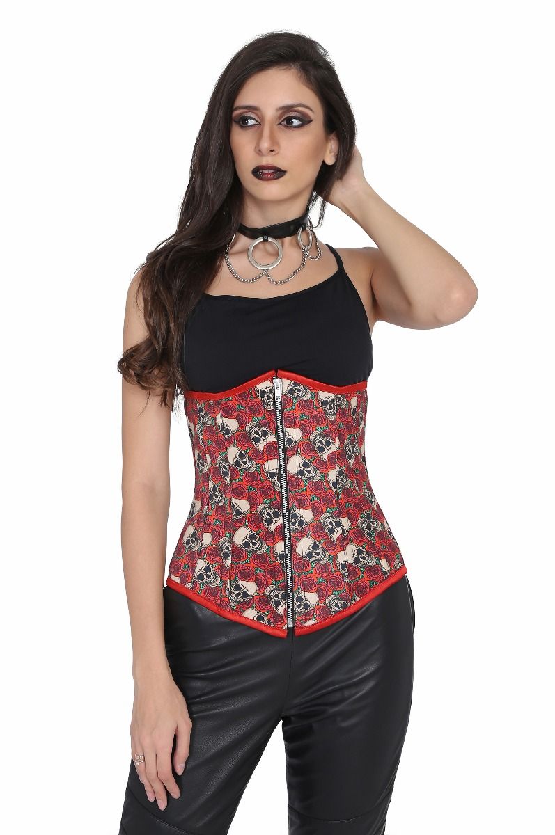 Skull Rose Underbust Waist Reducing Underbust Corset Easto Garments