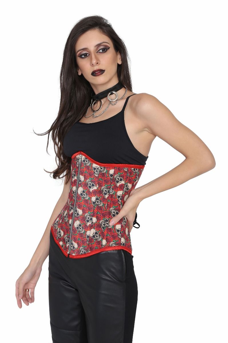 Skull Rose Underbust Waist Reducing Underbust Corset Easto Garments