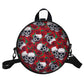 Rose Skull Printed Round Bag