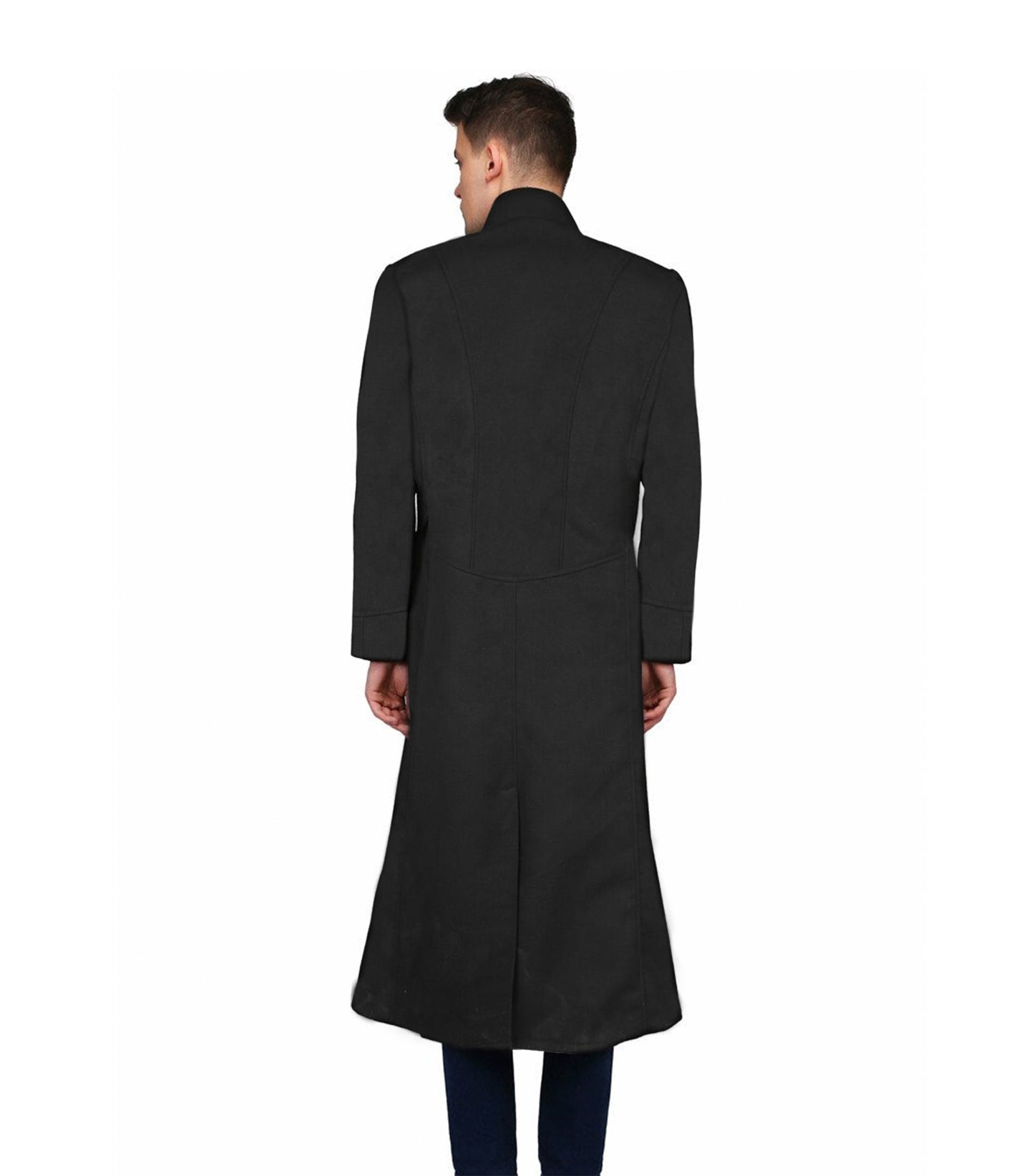 Wholesale Men's Classic Black Long Coat