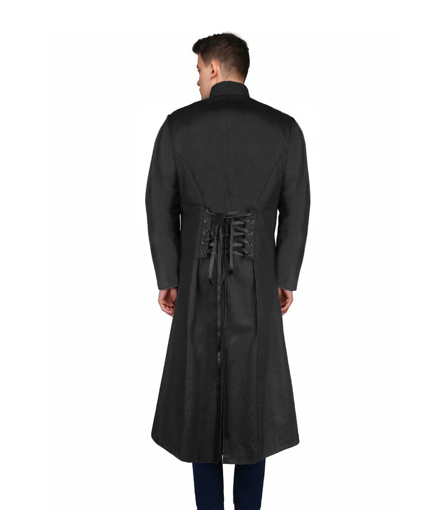 Green Vortex Luxurious Long Men's Coat