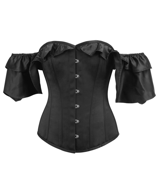 Black Satin Overbust Corset