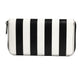 Duet Night Black and White Striped Clutch
