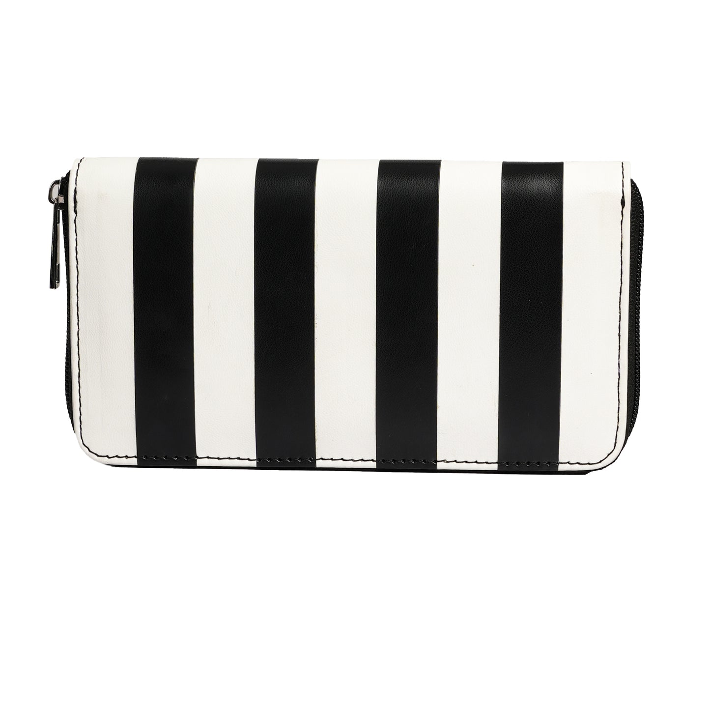 Duet Night Black and White Striped Clutch