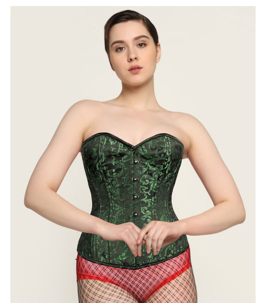 Affra Green Sweet Heart Overbust Corset Easto Garments